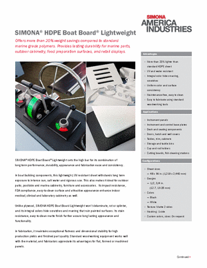 SIMONA® HDPE Boat Board® Lightweight