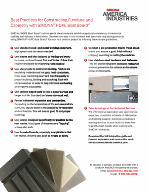 SIMONA Boat Board_Fabrication Best Practices Guide
